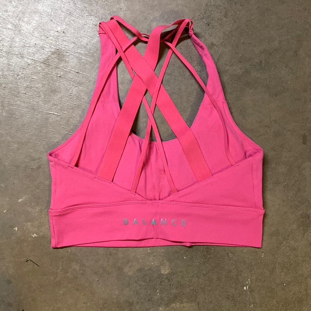 Vitality ( Former Balance Athletica) pink criss-cross razor back sports bra!